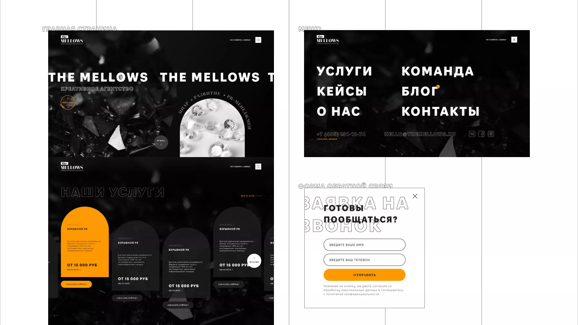 Разработка сайта креативного агентства «The Mellows» в Ардоне