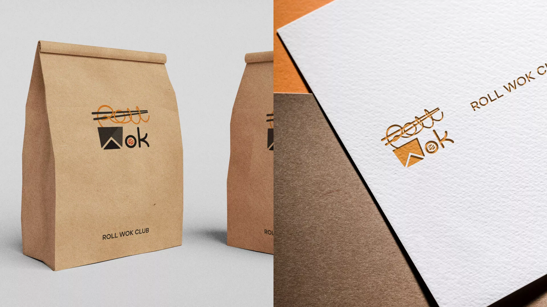 Разработка логотипа суши-бара «Roll Wok Club» в Ардоне